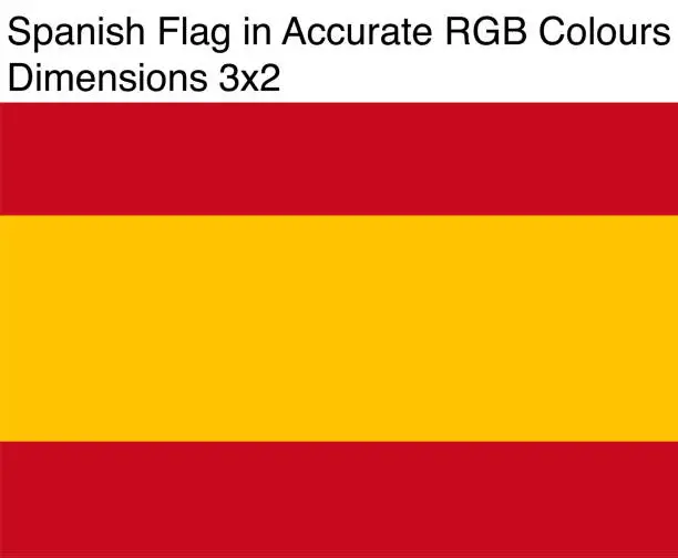 Vector illustration of Spanish Flag in Accurate RGB Colors (Dimensions 3x2)