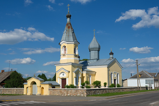 Old ancient othodox Church of the Holy Life-Giving Trinity in Porozovo, Grodno region, Belarus.