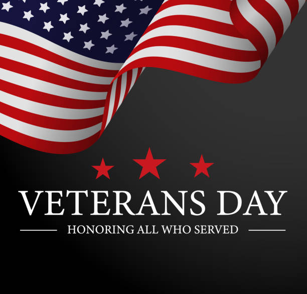 Veterans Day USA Flag Background vector art illustration