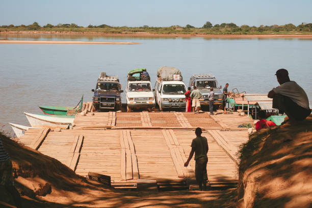 River crossing in Madagascar stock photo