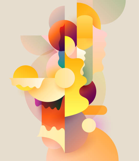 istock Art background of flat colorful geometric shapes 1425187721