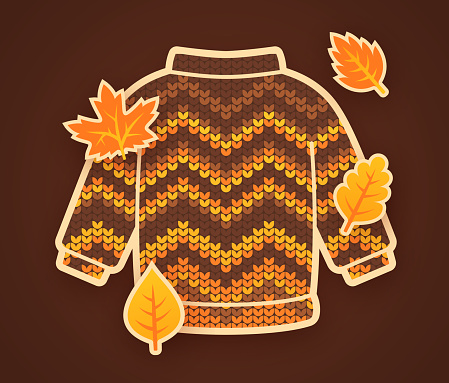 Autumn fall sweater design with space for your copy.