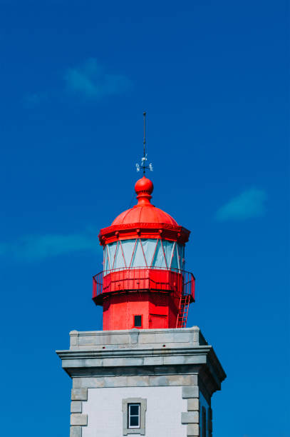 Iconic lighthouse at Cabo da Roca, Portugal with copy space