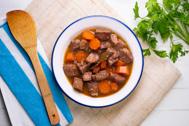 istock Beef stew with carrots. Typical recipe from the north of Spain. 1425200780