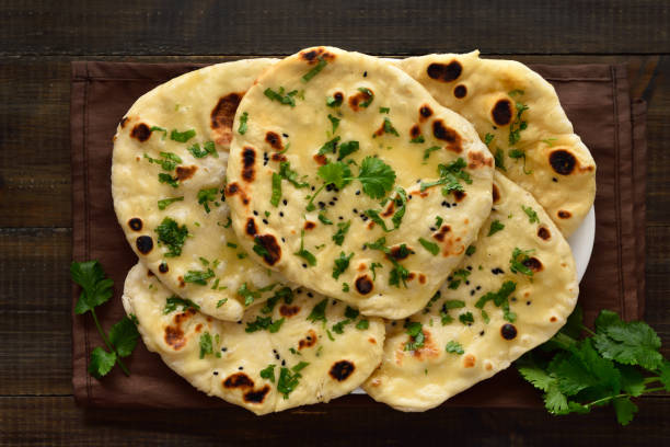 Indian naan bread stock photo