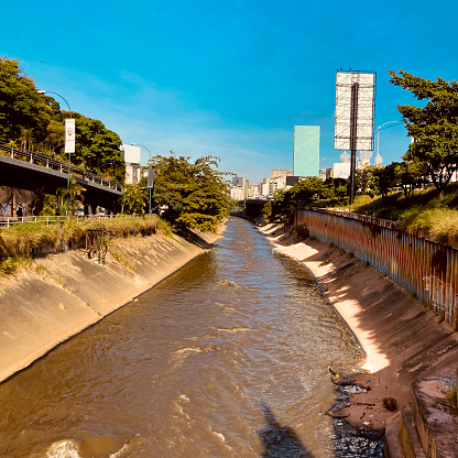 Guaire river of the city of Caracas transports all the dirty water of the city without being treated directly to the sea. Negligence to resolve this problem.