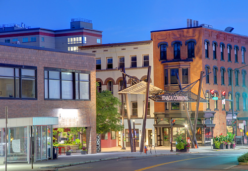 Ithaca Commons is a two-block pedestrian mall in the business improvement district known as Downtown Ithaca that serves as the city's cultural and economic center.