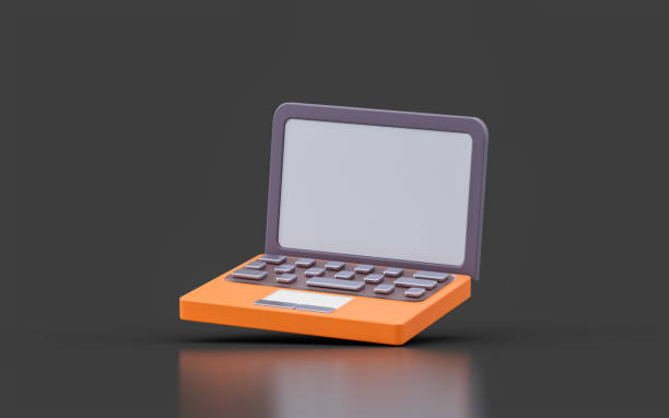 istock laptop sign on dark background 3d render concept for multitasking  office 1425207324
