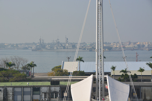 The Great Harbor Bridge, Kaohsiung port depot and Kaohsiung harbor