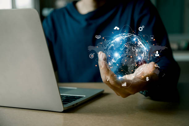 istock Business people using technology, applications, global internet connection of business and digital marketing. Finance and Banking Digital Link Technology, Big Data, Investment concept . 1425210956