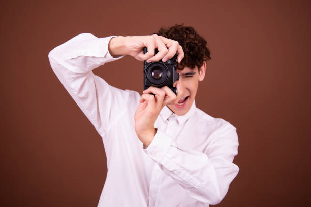 istock Funny attractive guy and selfie. 1425212739