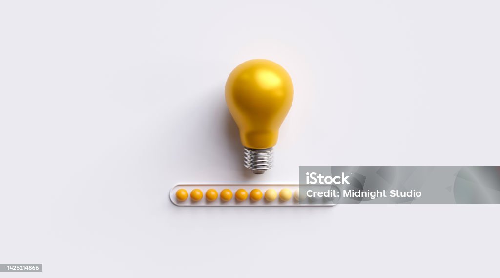 Load Light Bulb Loading Ideas Processing Load Bar And Light Bulb On White Background ...
