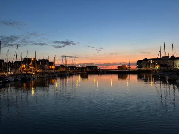 istock Deauville harbor sunset 1425222550