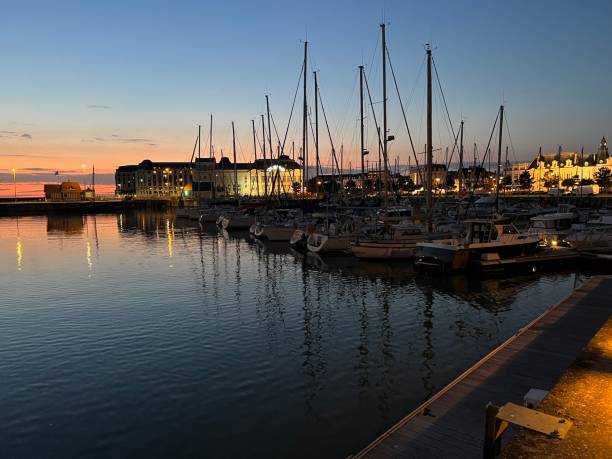 istock Deauville harbor sunset 1425222568