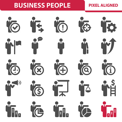 Business People Icons. Businessman, Lawyer, Politician Vector Icon Set
