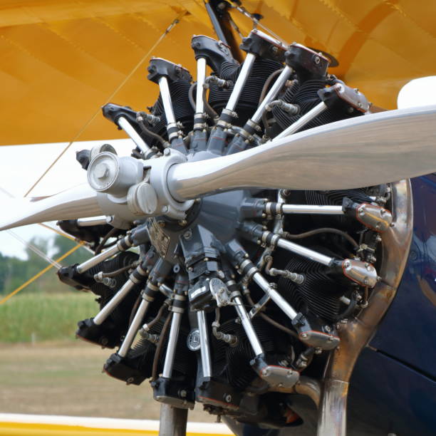 istock Engine and prop of a biplane 1425225282