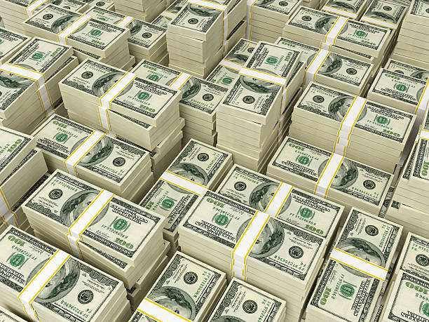 Money Pile $100 dollar bills Hundred dollar bills money pile.  us currency photos stock pictures, royalty-free photos & images