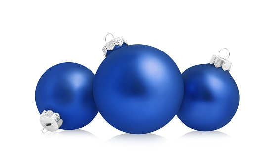Christmas ornaments baubles isolated on white