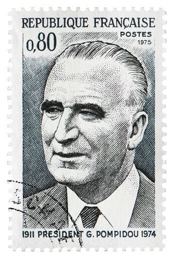 France postage stamp: French politician, Former president and Prime Mister Georges Pompidou (1911-1974).