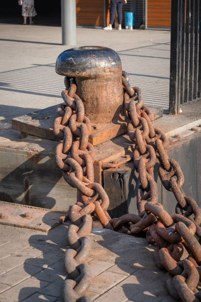istock big bollard on the pier and rusty giant chains 1425235792