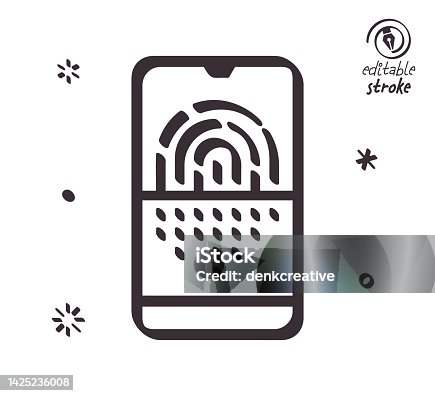 istock Playful Line Illustration for Fingerprint Sensor 1425236008