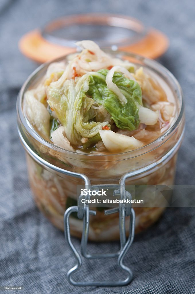 Kimchi homemade kimchi in jar Cabbage Stock Photo