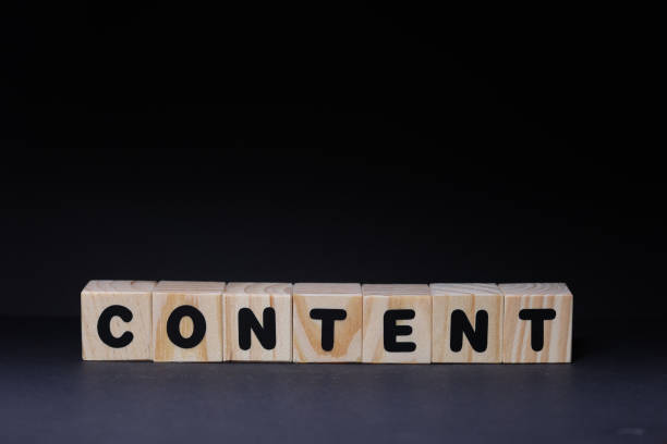 Content sign with wooden cubes
