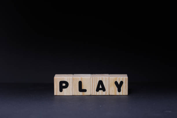PLAY sign with wooden cubes