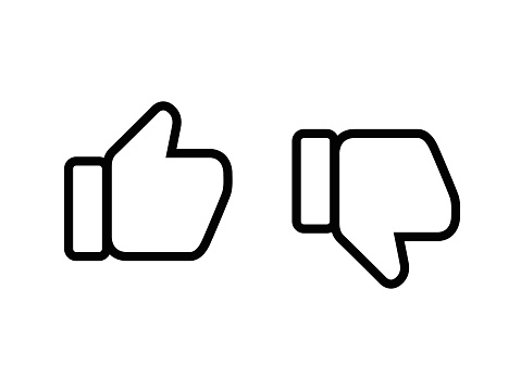 Like and Dislike Icons. Thumb Up. Thumb Down. Vector Illustration