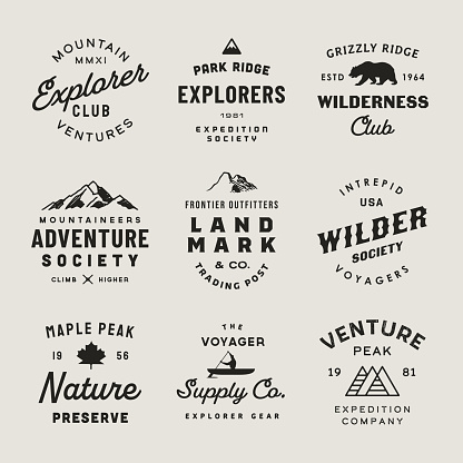 Carefully-made custom vectors, inspired by mid-century badge and patch designs.