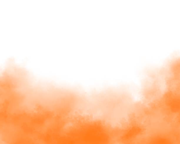 istock Orange smoke on white background, orange background, watercolor background 1425266982