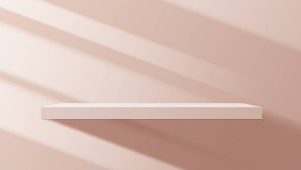istock Pink podium display minimal background product display scene of abstract light for cosmetic, branding and packaging presentation. studio stage with shadow of leaf background. vector design 1425266999