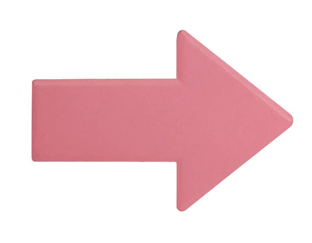 istock Pink arrow direction sign isolated on white background. 3D symbol concept 1425269950