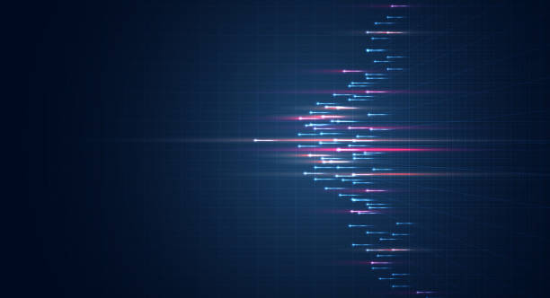 istock Blue light streak, fiber optic, speed line, futuristic background for 5g or 6g technology wireless data transmission, high-speed internet in abstract. internet network concept. vector design 1425270355