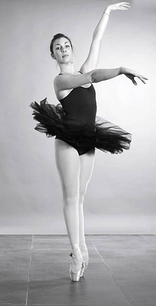 istock Ballet Dancer In Black Tutu Standing On Pointe 142527208
