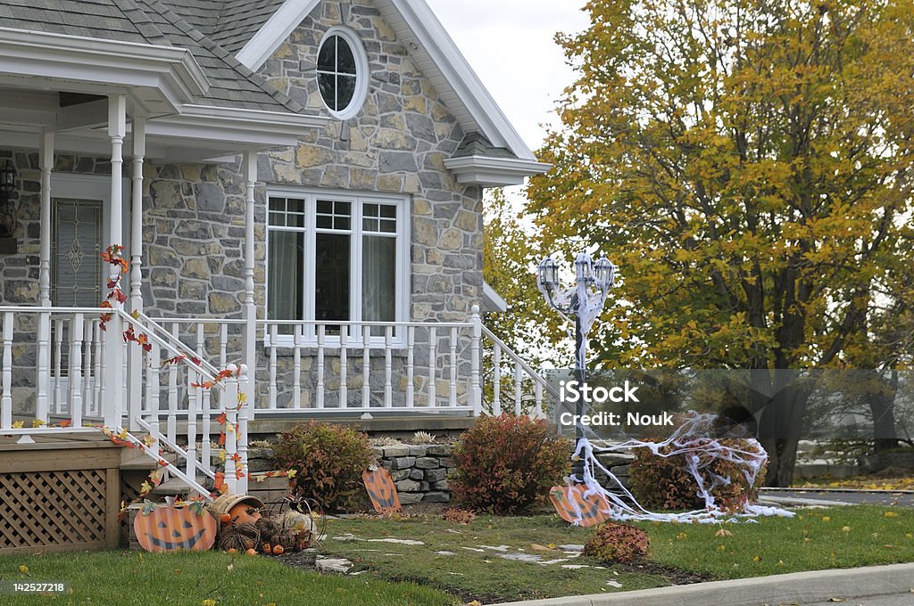Halloween decoration Decorated house and garden for halloween Halloween Stock Photo