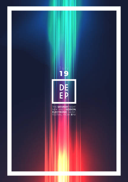 抽象的な電子ダンスパーティーの夜のポスター - ナイトクラビング点のイラスト素材／クリップアート素材／マンガ素材／アイコン素材