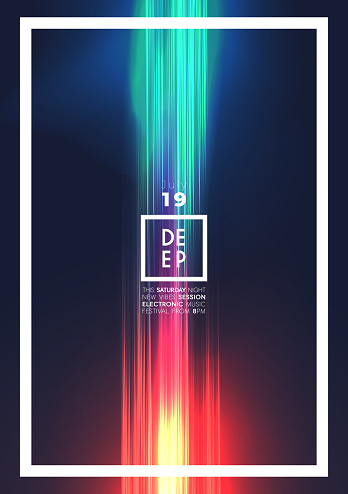 Abstract electronic dance party night poster