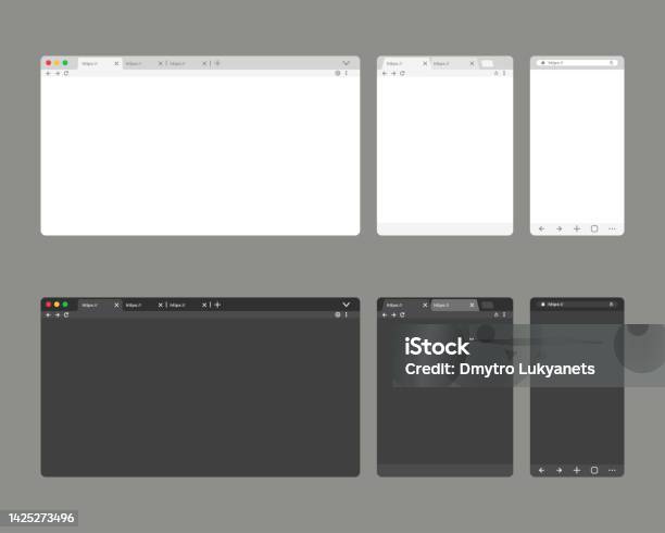 Blank Browser Templates Stock Illustration - Download Image Now - Web ...