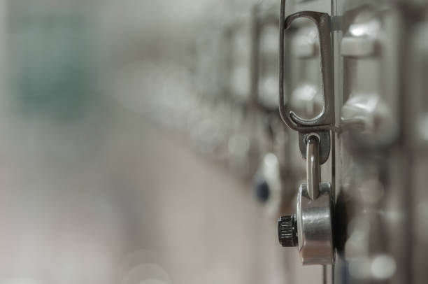 Close-up of bolt and lock.
