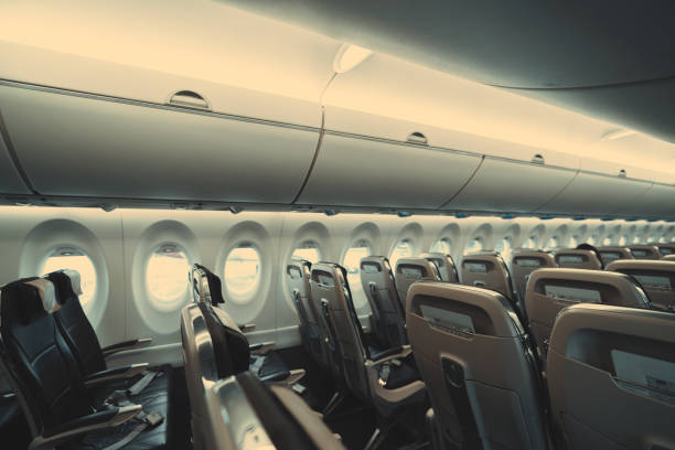 istock An aircraft saloon, rows of seats 1425278338