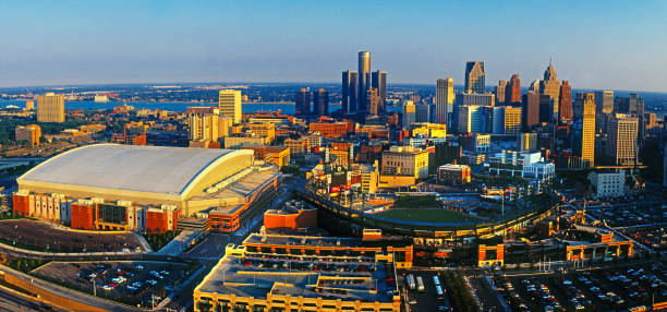 Detroit, MI. Aerial Photo stock photo