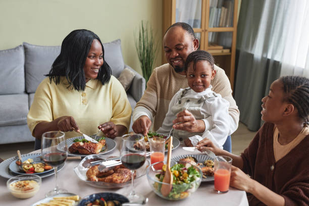 istock Family having holiday dinner at home 1425283819
