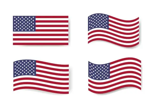 Vector illustration of American Flag. Patriotic background. Vector illustration. EPS 10