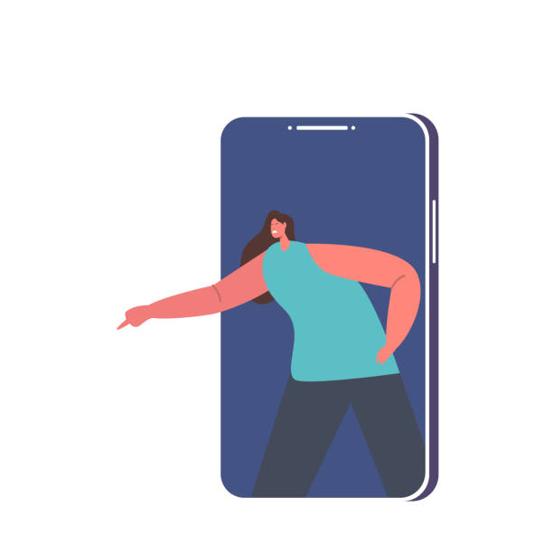 istock Cyber Bullying, Social Attack, Bully Hate, Online Harassment. Angry Aggressive Woman Yelling and Blaming from Smartphone 1425293887