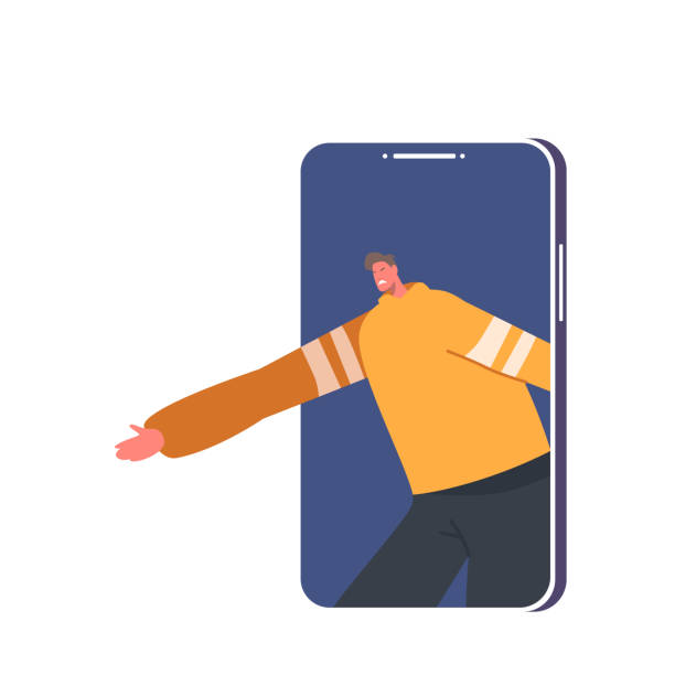 istock Cyber Bullying, Online Violence, Harassment Concept. Angry Aggressive Male Character Yelling and Blaming from Smartphone 1425293894