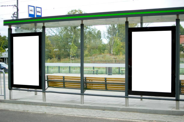 istock Outdoor advertising billboard at the bus stop. 1425297022