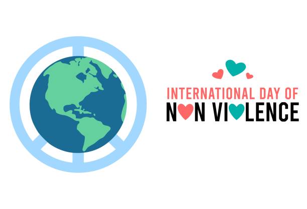 International Day of Non Violence Vector Illustration. Suitable for greeting card, poster and banner. International Day of Non Violence Vector Illustration. Suitable for greeting card, poster and banner. International Day of Non-Violence stock illustrations