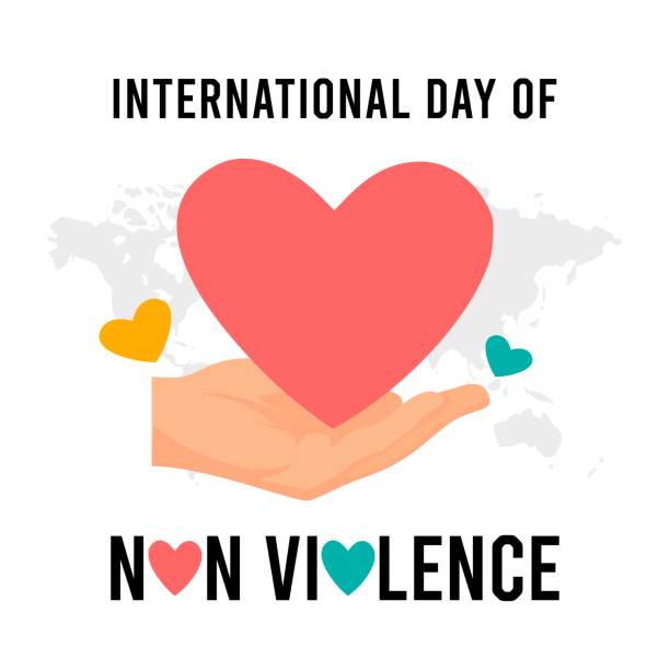International Day of Non Violence Vector Illustration. Suitable for greeting card, poster and banner. International Day of Non Violence Vector Illustration. Suitable for greeting card, poster and banner. International Day of Non-Violence stock illustrations
