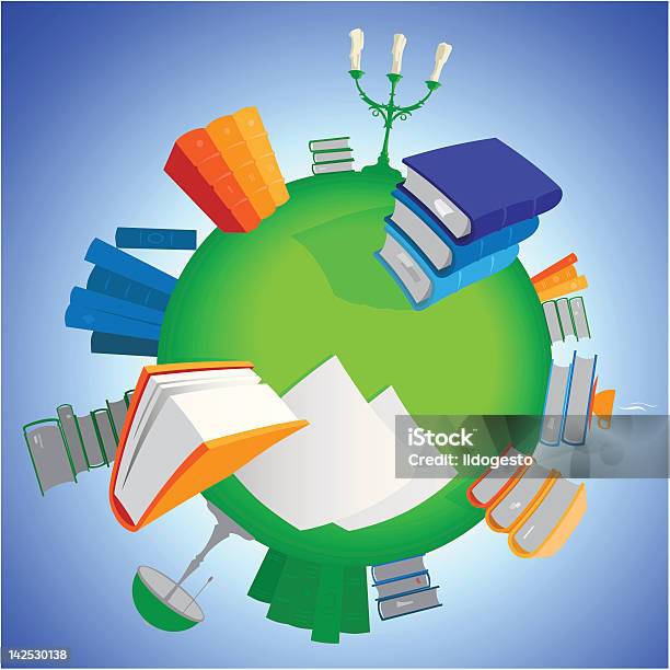 World Of Knowledge Stock Illustration - Download Image Now - Book, Candle, Cup